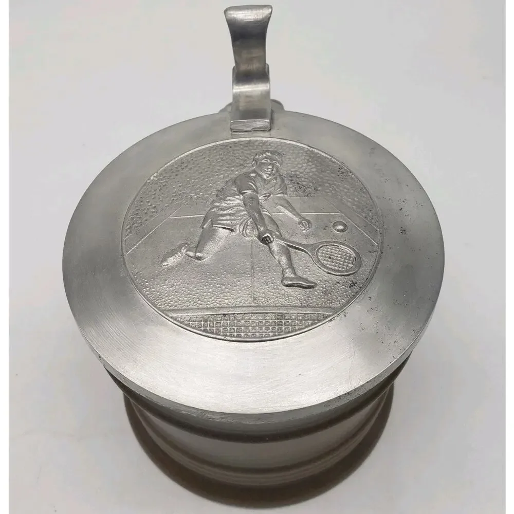 VTG‎ Oeslauer Manufaktur Bavaria for Goebel Tennis Beer Stein Pewter & Ceramic